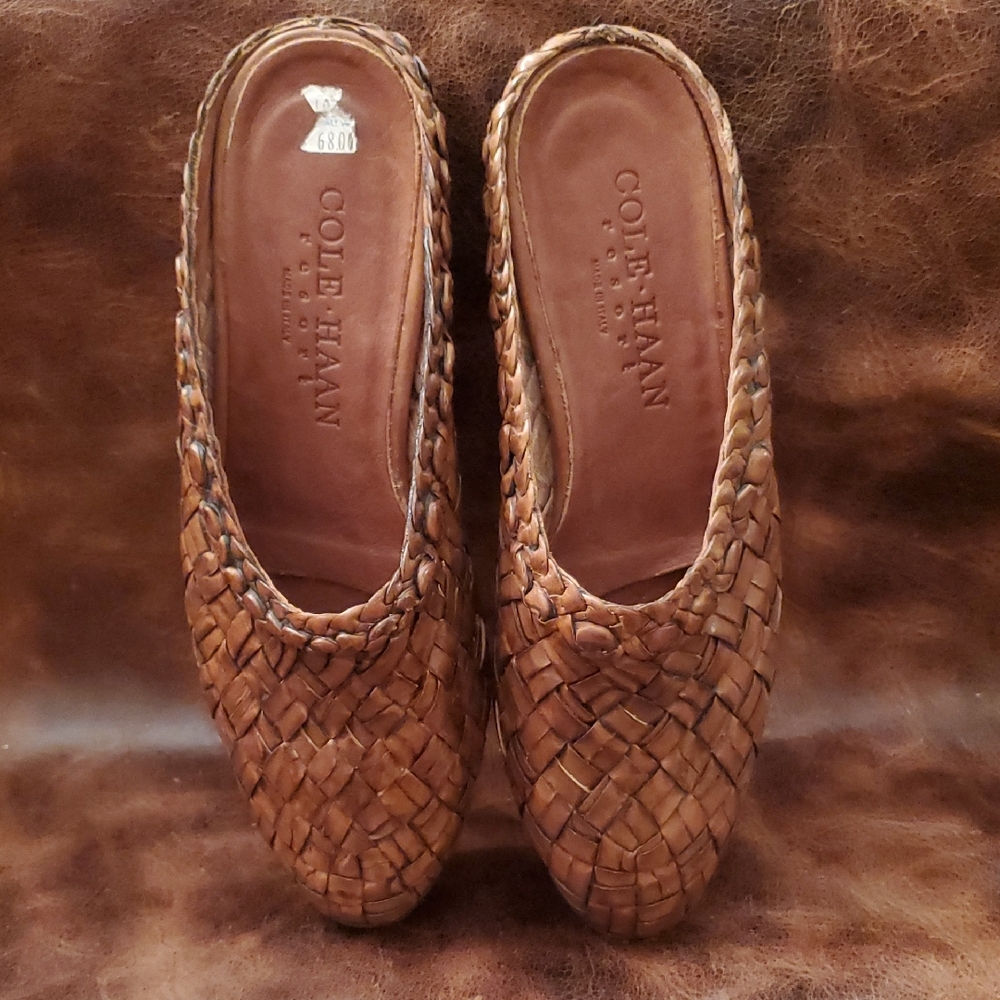 Cole Haan Women's Brown Woven Mules
